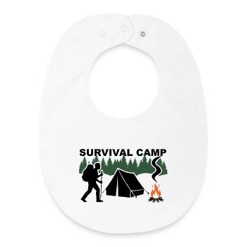 Camp de survie - Bavoir bébé bio - blanc - Devant