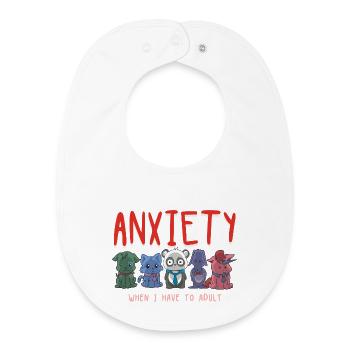 Anxiety Squad Cute Animals Adulting Struggle  - Baby Organic Bib - white - Front