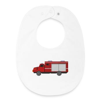 Camion de pompiers - Bavoir bébé bio - blanc - Devant
