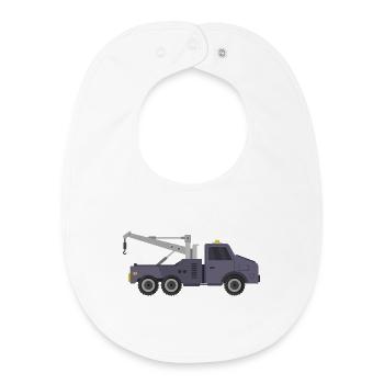 Tow truck - Baby Organic Bib - white - Front