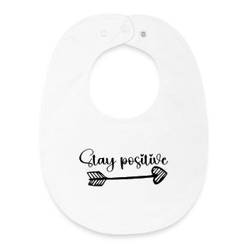 Stay positive heart - Baby Organic Bib - white - Front