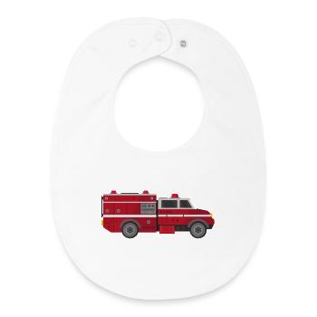 Camion de pompiers - Bavoir bébé bio - blanc - Devant