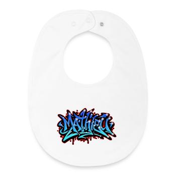 Mathieu Graffiti Neon imprimable sur textile  - Bavoir bébé bio - blanc - Devant