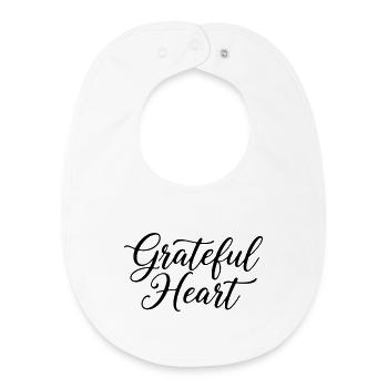 Grateful Heart Script - Baby Organic Lätzchen - Weiß - Vorne