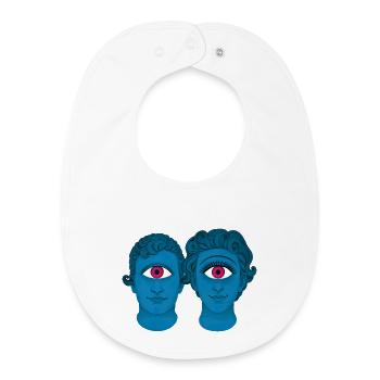 CYCLOPS IN LOVE – nette Leute - Baby Organic Lätzchen - Weiß - Vorne