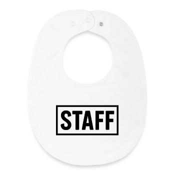 Minimalistisches STAFF Shirt – Club & Event Crew - Baby Organic Lätzchen - Weiß - Vorne