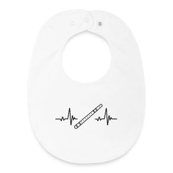 Flute Music Wind Rhythm Melody Heart - Baby Organic Bib - white - Front