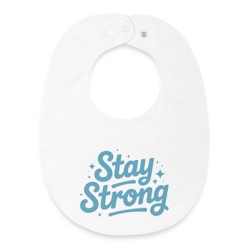 Scénario Stay Strong avec des stars - Bavoir bébé bio - blanc - Devant