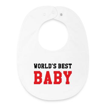 Meilleur bébé du monde - Naissance - Enfant - Bavoir bébé bio - blanc - Devant
