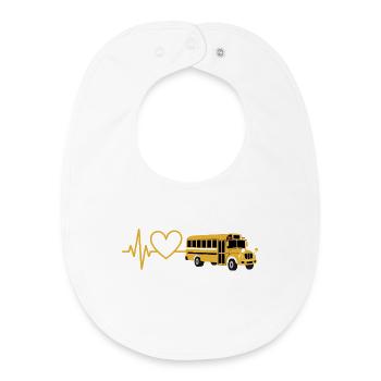 Herzbus: Love on Wheels - Baby Organic Bib - white - Front