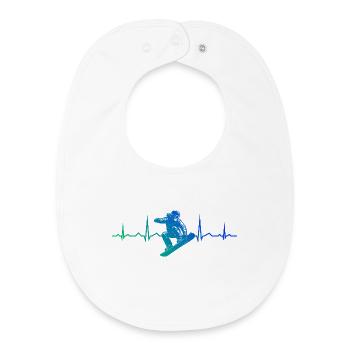 Compact snowboard design for snowboard - Baby Organic Bib - white - Front