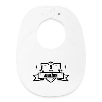 5 Year Anniversary Gift - Baby Organic Bib - white - Front