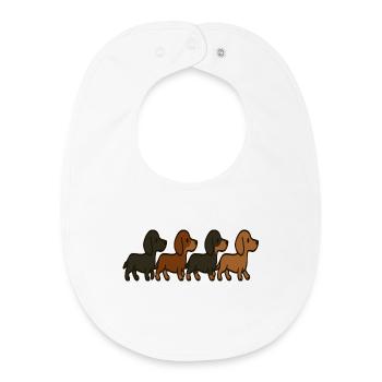 Hundewachstumsmuster Welpe zu Erwachsenen-Illustration - Baby Organic Lätzchen - Weiß - Vorne