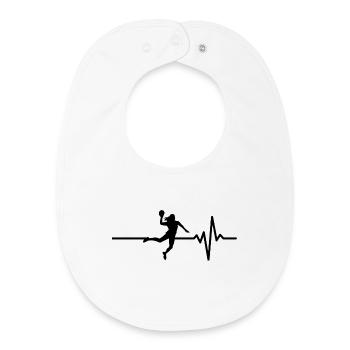 Le handball est ma vie, battement de cœur, Coupe du monde, Championnats d’Europe, DE - Bavoir bébé bio - blanc - Devant