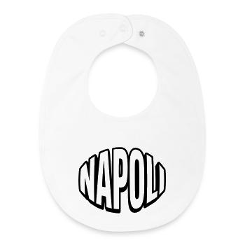 Typographie du Round de Naples - Bavoir bébé bio - blanc - Devant
