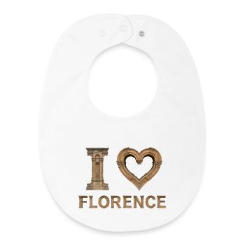 FLORENCE – Renaissance Stone Lettering - Baby Organic Lätzchen - Weiß - Vorne