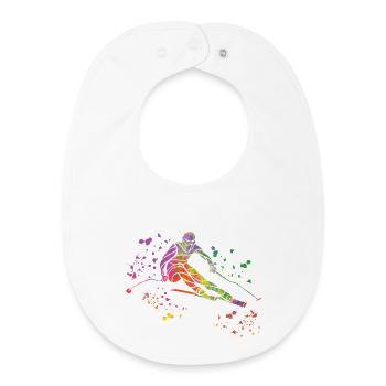 Alpine skiing Winter sports Nordic skiing - Baby Organic Bib - white - Front