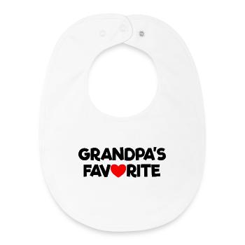 Petit-enfant préféré Cœur rouge Le préféré de grand-père - Bavoir bébé bio - blanc - Devant