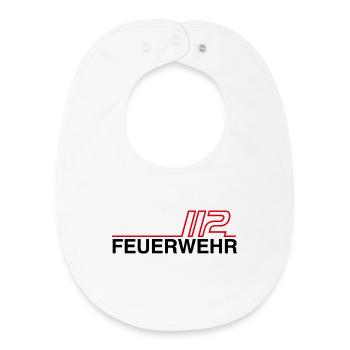 Fire Brigade 112 Neon Lines - Baby Organic Bib - white - Front