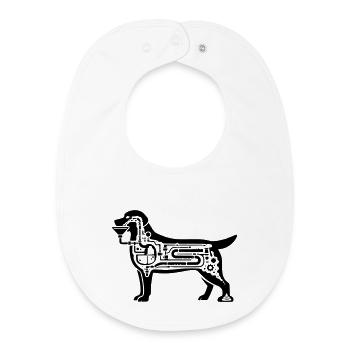 Dog Digestion Mechanical - Baby Organic Bib - white - Front