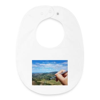 Himmlisches Schöpfungszitat Landschaft - Baby Organic Lätzchen - Weiß - Vorne