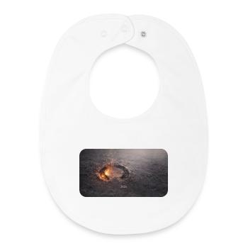 Hoof track in the ash floor - Baby Organic Bib - white - Front