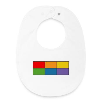 LGBT_Regenbogen_Farbblock-Raster  - Baby Organic Lätzchen - Weiß - Vorne
