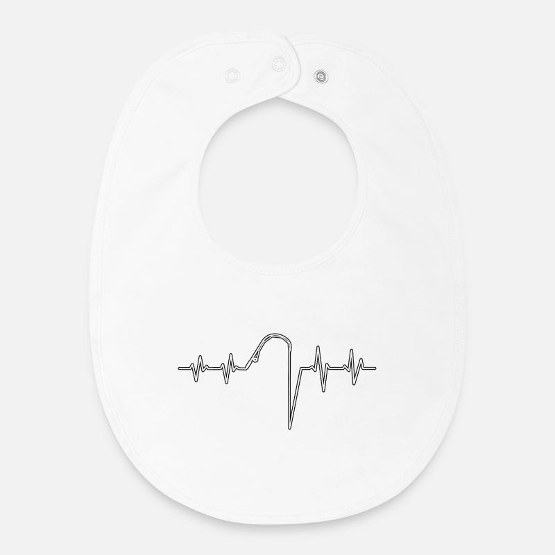 Mon cœur bat pour pêcher - Bavoir bébé bio - blanc