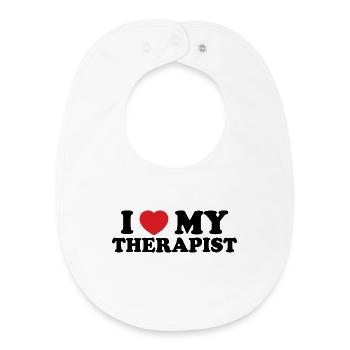 Bold Heart Typography - Baby Organic Bib - white - Front
