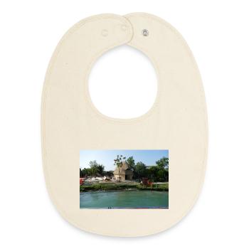 The fishermen's cottages of Caorle - Baby Organic Bib - soft Ecru - Front