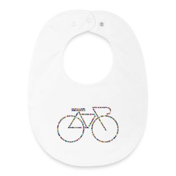 Fahrradsprachen V1 - Baby Organic Lätzchen - Weiß - Vorne