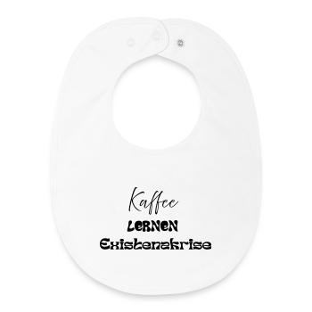 Coffee -> Learning -> Existential Crisis - Baby Organic Bib - white - Front