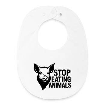 La protestation contre la tête de cochon arrête la consommation d’animaux - Bavoir bébé bio - blanc - Devant