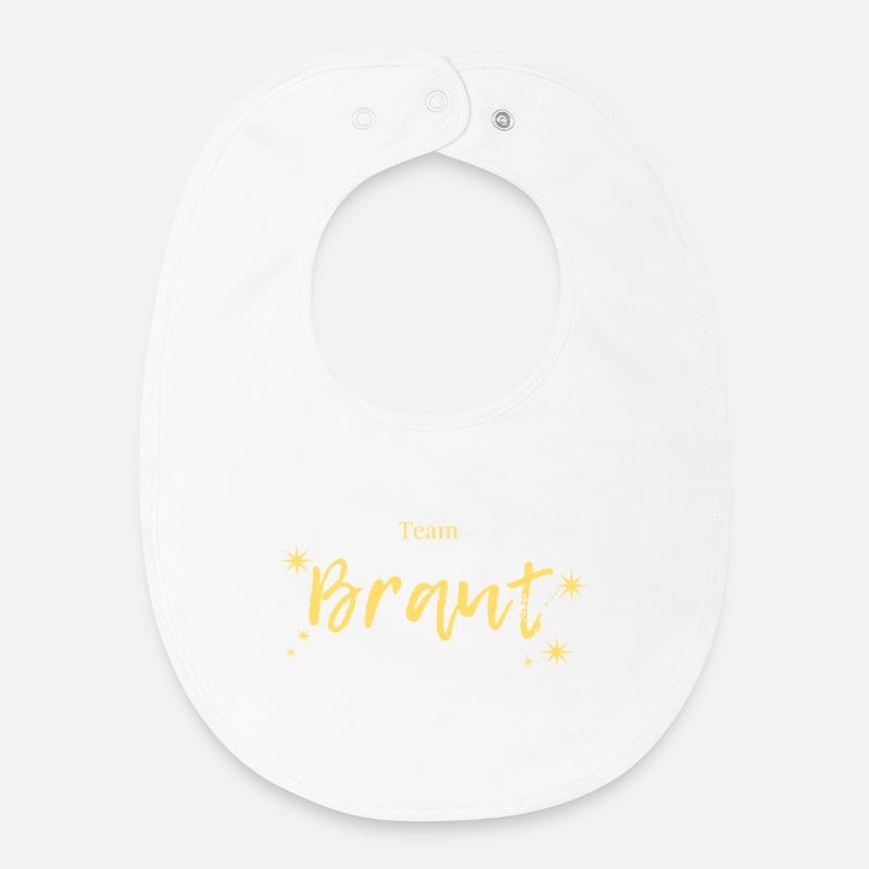 Équipe Brant Gold Script Stars - Bavoir bébé bio - blanc