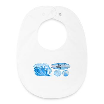 Ocean Vibe - Bavoir bébé bio - blanc - Devant