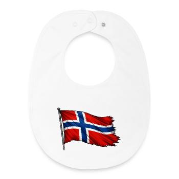 Norway Flag - Baby Organic Bib - white - Front