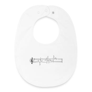 Musique Partitions Notes Battements de cœur Musiciens - Bavoir bébé bio - blanc - Devant