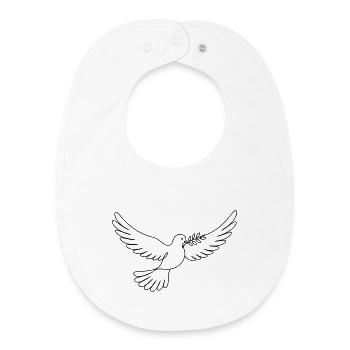 Dove Peace - Baby Organic Bib - white - Front
