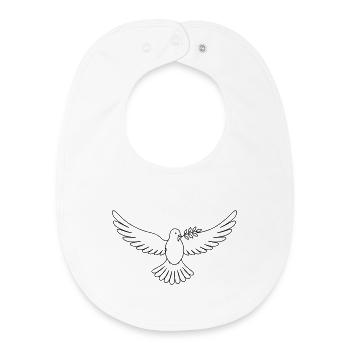 Dove Peace - Baby Organic Bib - white - Front