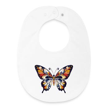 Bunter abstrakter Schmetterling Farben Kunst - Baby Organic Lätzchen - Weiß - Vorne