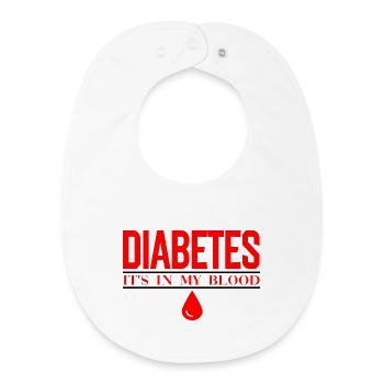 Diabetes Bloodline Bold Typography - Baby Organic Bib - white - Front