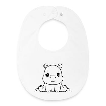 Résumé de la bande dessinée Bébé Hippopotame mignon - Bavoir bébé bio - blanc - Devant
