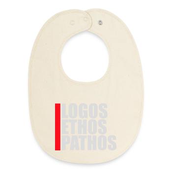 Logos Ethos Pathos Rhetorik Philosophie Student - Baby Organic Lätzchen - Natur - Vorne