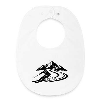Piste de ski Mountains - Bavoir bébé bio - blanc - Devant