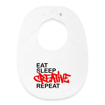 Eat Sleep Creative Repeat - Baby Organic Lätzchen - Weiß - Vorne