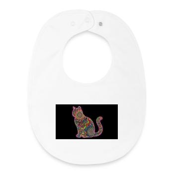 Psychedelic Cat Patterns - Baby Organic Bib - white - Front