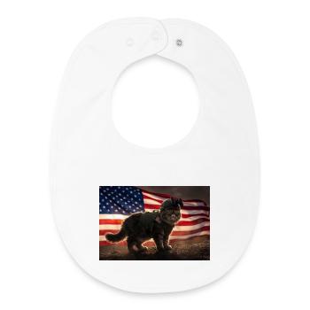 Cat warriors in front of US flag - Baby Organic Bib - white - Front