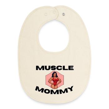 Muscle Mommy Kraftdesign - Bavoir bébé bio - écru doux - Devant
