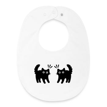 Katzen Paar - Baby Organic Lätzchen - Weiß - Vorne