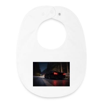 Voiture de sport nocturne sur la route - Bavoir bébé bio - blanc - Devant